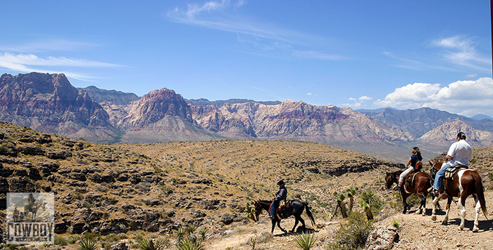 A view of the Wilson Cliffs while Horseback Riding near Las Vegas at Cowboy Trail Rides in Red Rock Canyon